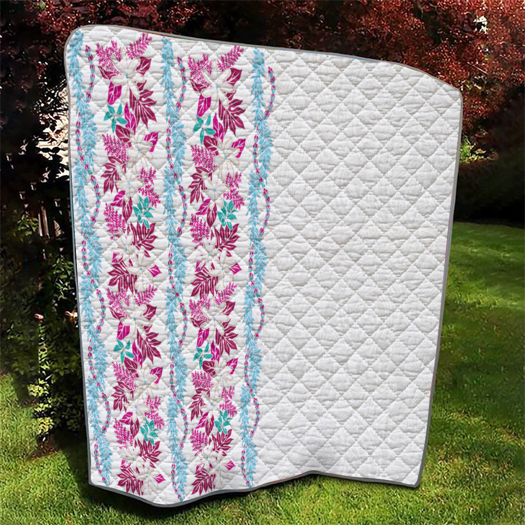 Monstera Tiare Plumeria Quilt Pink Polynesian Pattern LT01 - Polynesian Pride