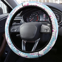 Monstera Tiare Plumeria Steering Wheel Cover Pink Polynesian Pattern LT01 - Polynesian Pride