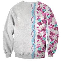 Monstera Tiare Plumeria Sweatshirt Pink Polynesian Pattern LT01 - Polynesian Pride