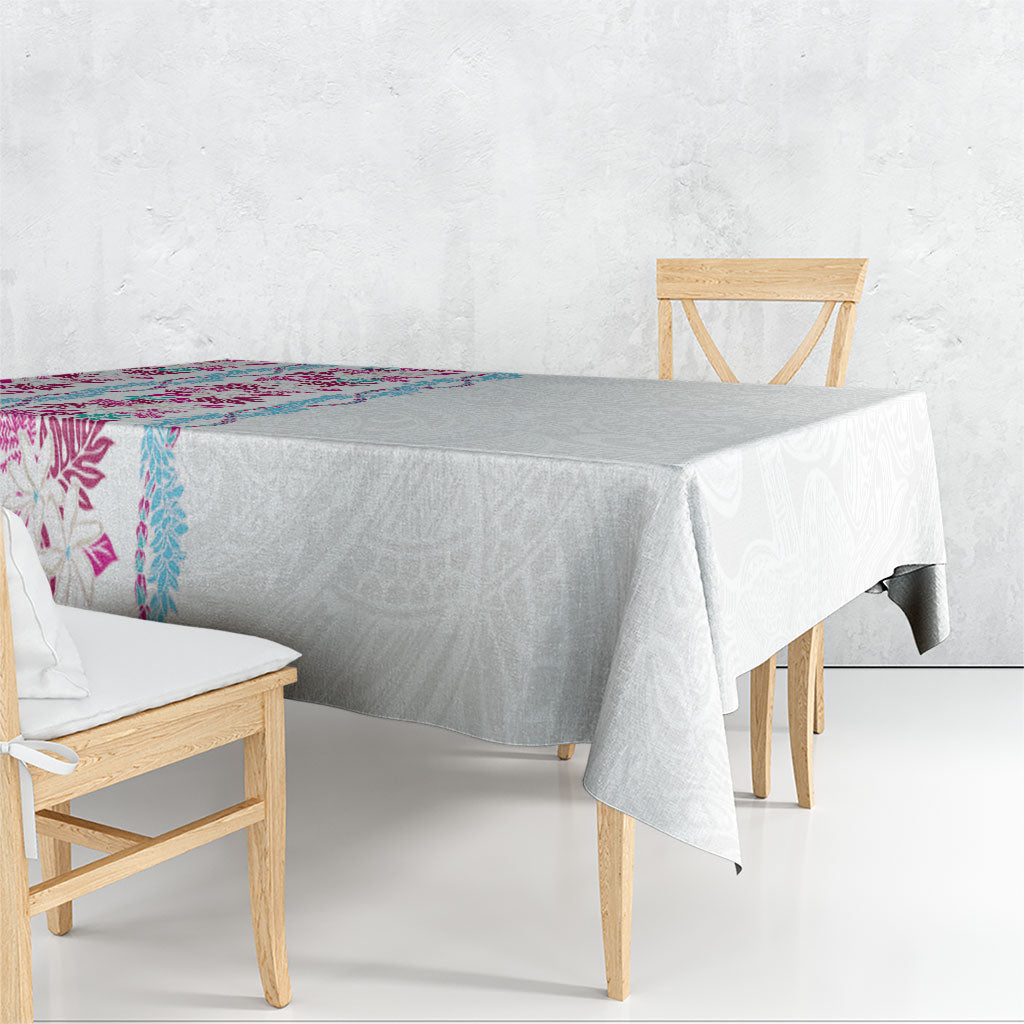 Monstera Tiare Plumeria Tablecloth Pink Polynesian Pattern LT01 - Polynesian Pride