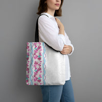 Monstera Tiare Plumeria Tote Bag Pink Polynesian Pattern LT01 - Polynesian Pride