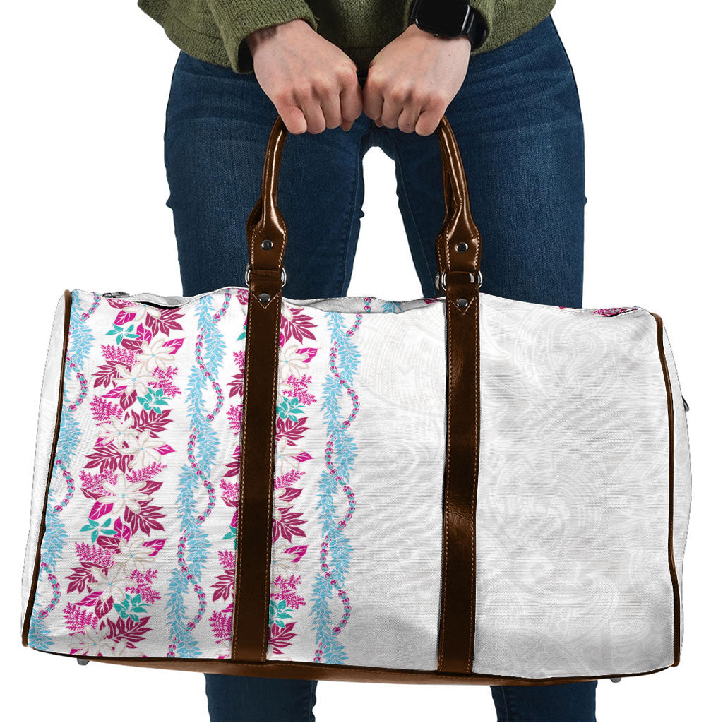 Monstera Tiare Plumeria Travel Bag Pink Polynesian Pattern LT01 Pink - Polynesian Pride