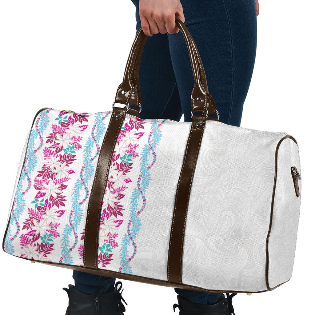 Monstera Tiare Plumeria Travel Bag Pink Polynesian Pattern LT01 - Polynesian Pride