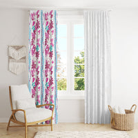 Monstera Tiare Plumeria Window Curtain Pink Polynesian Pattern LT01 - Polynesian Pride