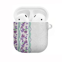 Monstera Tiare Plumeria AirPods Case Purple Polynesian Pattern LT01 Purple - Polynesian Pride