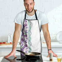 Monstera Tiare Plumeria Apron Purple Polynesian Pattern LT01 - Polynesian Pride