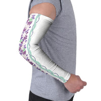 Monstera Tiare Plumeria Arm Sleeves Purple Polynesian Pattern LT01 - Polynesian Pride