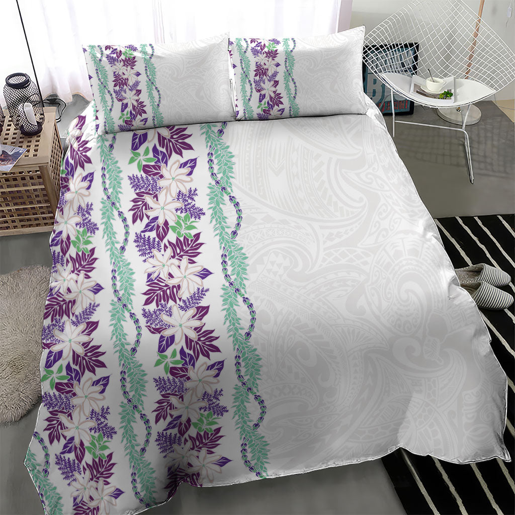 Monstera Tiare Plumeria Bedding Set Purple Polynesian Pattern LT01 - Polynesian Pride