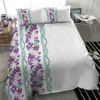 Monstera Tiare Plumeria Bedding Set Purple Polynesian Pattern LT01 - Polynesian Pride