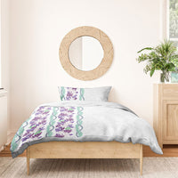 Monstera Tiare Plumeria Bedding Set Purple Polynesian Pattern LT01 - Polynesian Pride
