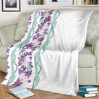 Monstera Tiare Plumeria Blanket Purple Polynesian Pattern LT01 - Polynesian Pride