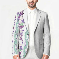 Monstera Tiare Plumeria Blazer Purple Polynesian Pattern LT01 - Polynesian Pride