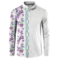Monstera Tiare Plumeria Button Sweatshirt Purple Polynesian Pattern LT01 Purple - Polynesian Pride