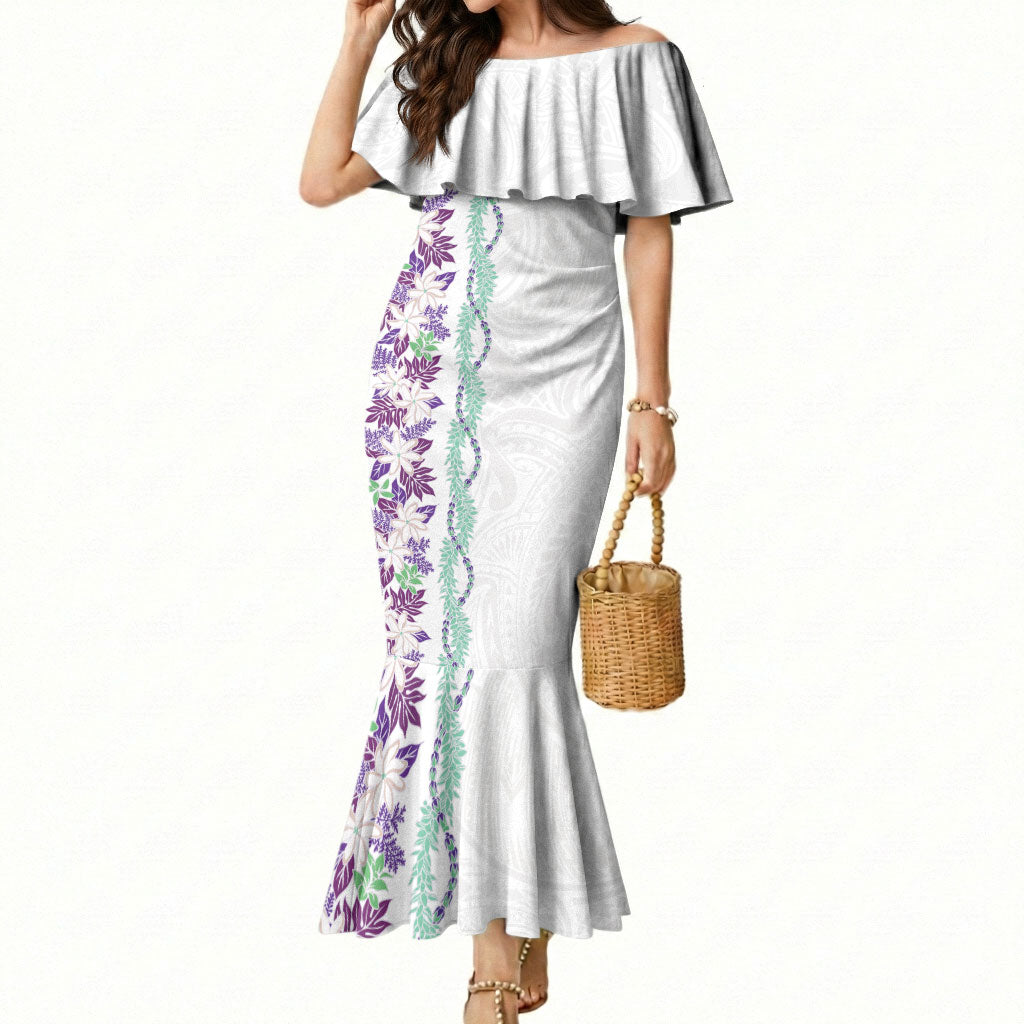 Monstera Tiare Plumeria Mermaid Dress Purple Polynesian Pattern LT01 Women Purple - Polynesian Pride