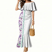 Monstera Tiare Plumeria Mermaid Dress Purple Polynesian Pattern LT01 Women Purple - Polynesian Pride