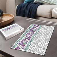 Monstera Tiare Plumeria Puzzle Purple Polynesian Pattern LT01 - Polynesian Pride