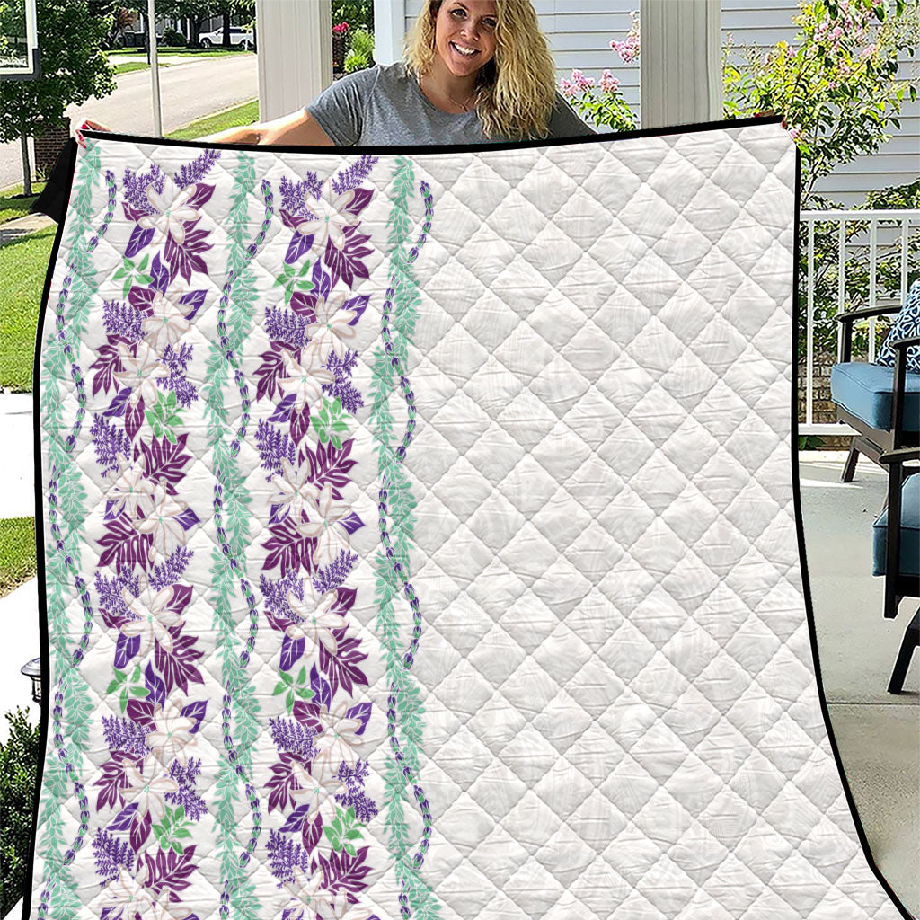 Monstera Tiare Plumeria Quilt Purple Polynesian Pattern LT01 Purple - Polynesian Pride