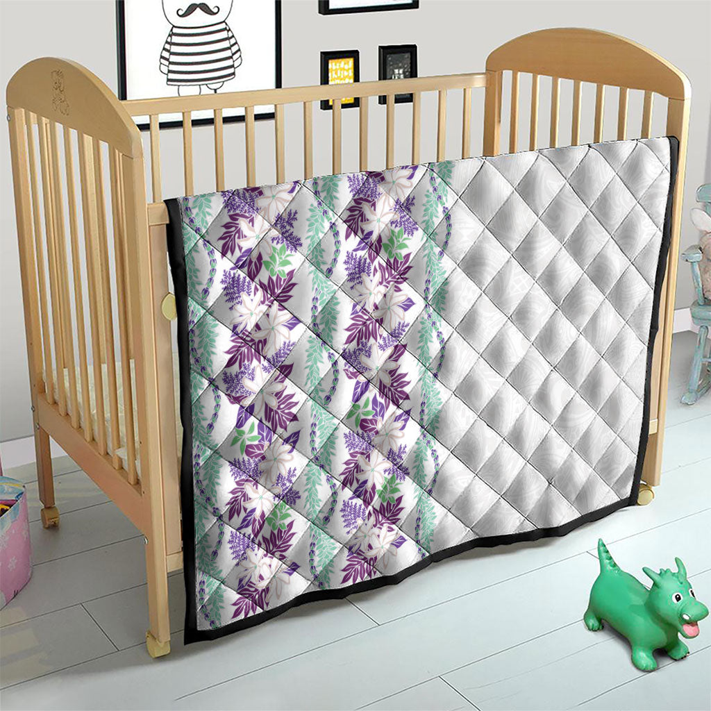 Monstera Tiare Plumeria Quilt Purple Polynesian Pattern LT01 - Polynesian Pride