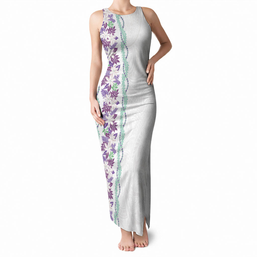 Monstera Tiare Plumeria Tank Maxi Dress Purple Polynesian Pattern LT01 Women Purple - Polynesian Pride