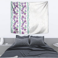Monstera Tiare Plumeria Tapestry Purple Polynesian Pattern LT01 - Polynesian Pride
