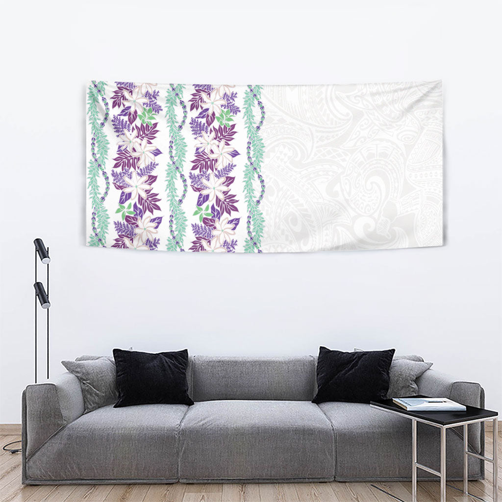 Monstera Tiare Plumeria Tapestry Purple Polynesian Pattern LT01 - Polynesian Pride