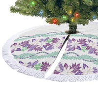 Monstera Tiare Plumeria Tree Skirt Purple Polynesian Pattern LT01 - Polynesian Pride