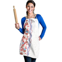 Monstera Tiare Plumeria Apron Red Polynesian Pattern LT01 - Polynesian Pride