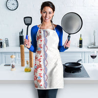 Monstera Tiare Plumeria Apron Red Polynesian Pattern LT01 - Polynesian Pride