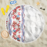 Monstera Tiare Plumeria Beach Blanket Red Polynesian Pattern LT01 One Size 150cm Red - Polynesian Pride
