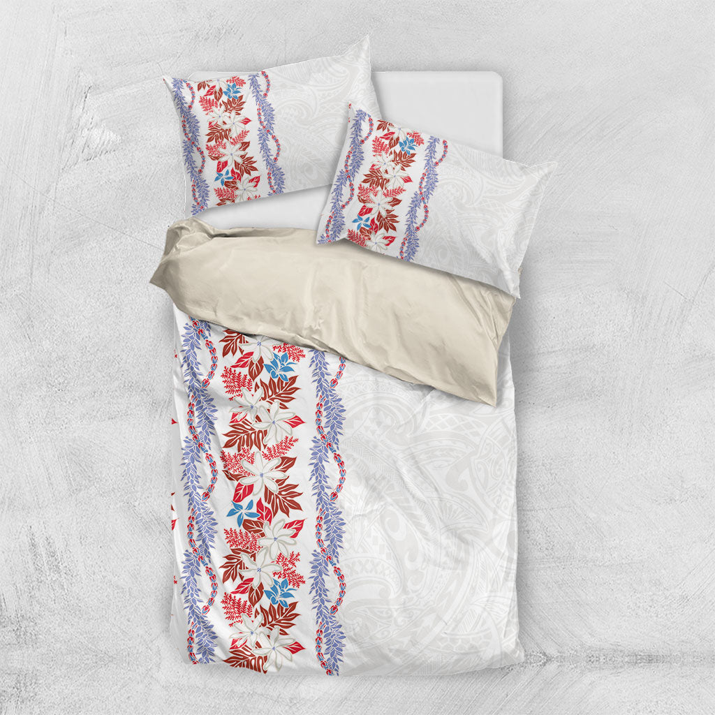 Monstera Tiare Plumeria Bedding Set Red Polynesian Pattern LT01 US Twin 172cm x 218cm Red - Polynesian Pride