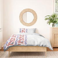 Monstera Tiare Plumeria Bedding Set Red Polynesian Pattern LT01 - Polynesian Pride