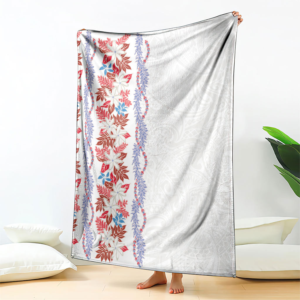 Monstera Tiare Plumeria Blanket Red Polynesian Pattern LT01 - Polynesian Pride