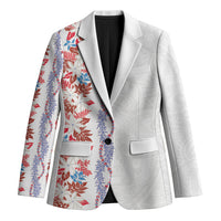 Monstera Tiare Plumeria Blazer Red Polynesian Pattern LT01 Unisex Red - Polynesian Pride
