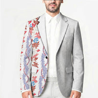 Monstera Tiare Plumeria Blazer Red Polynesian Pattern LT01 - Polynesian Pride