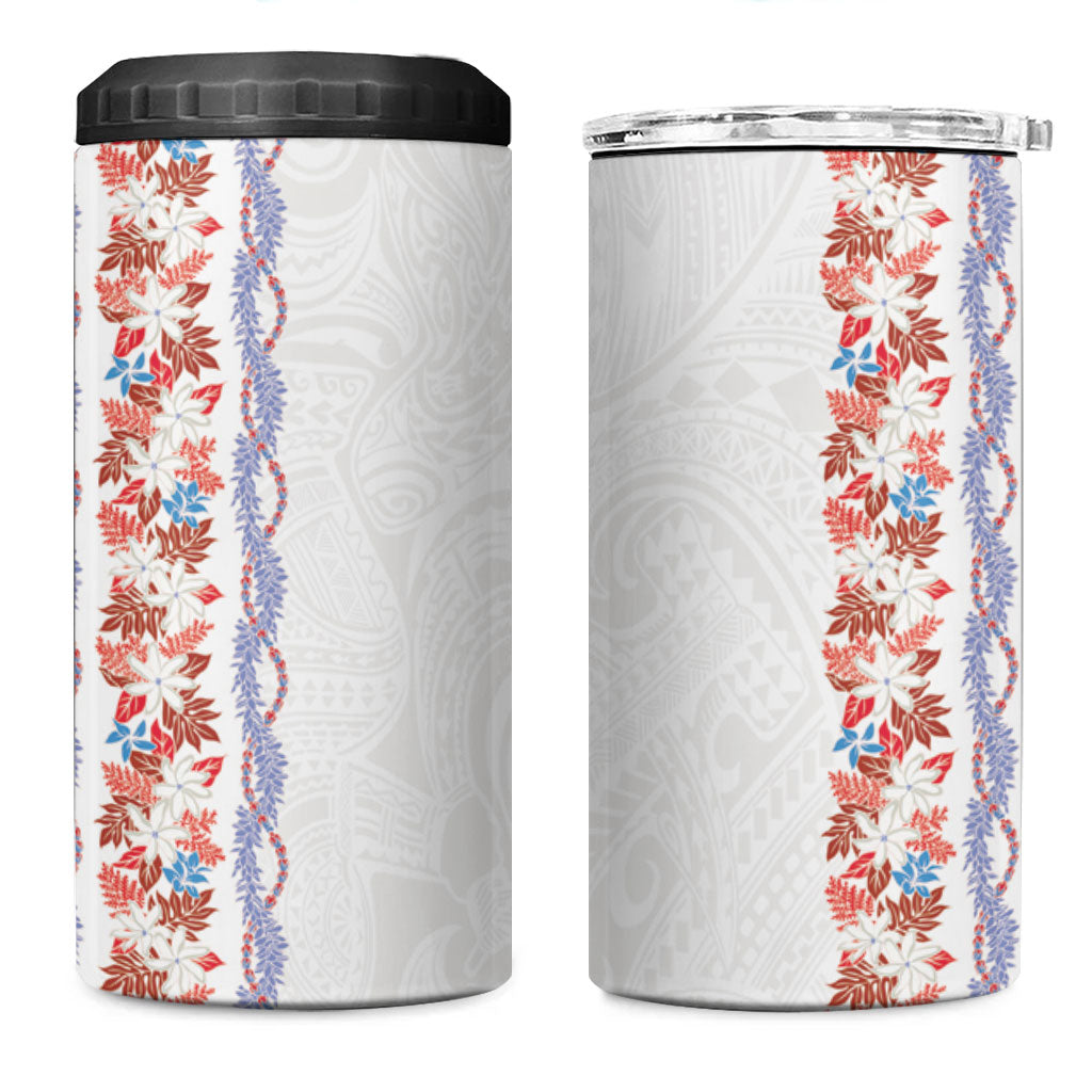 Monstera Tiare Plumeria 4 in 1 Can Cooler Tumbler Red Polynesian Pattern LT01 One Size: 16 oz Red - Polynesian Pride