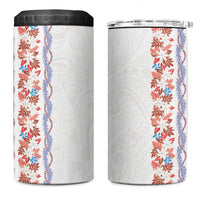 Monstera Tiare Plumeria 4 in 1 Can Cooler Tumbler Red Polynesian Pattern LT01 One Size: 16 oz Red - Polynesian Pride