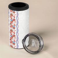Monstera Tiare Plumeria 4 in 1 Can Cooler Tumbler Red Polynesian Pattern LT01 - Polynesian Pride