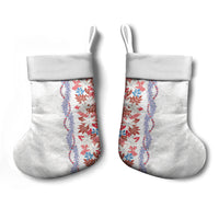 Monstera Tiare Plumeria Christmas Stocking Red Polynesian Pattern LT01 - Polynesian Pride
