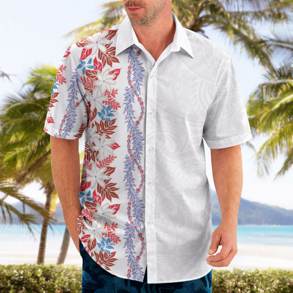Monstera Tiare Plumeria Hawaiian Shirt Red Polynesian Pattern LT01 - Polynesian Pride