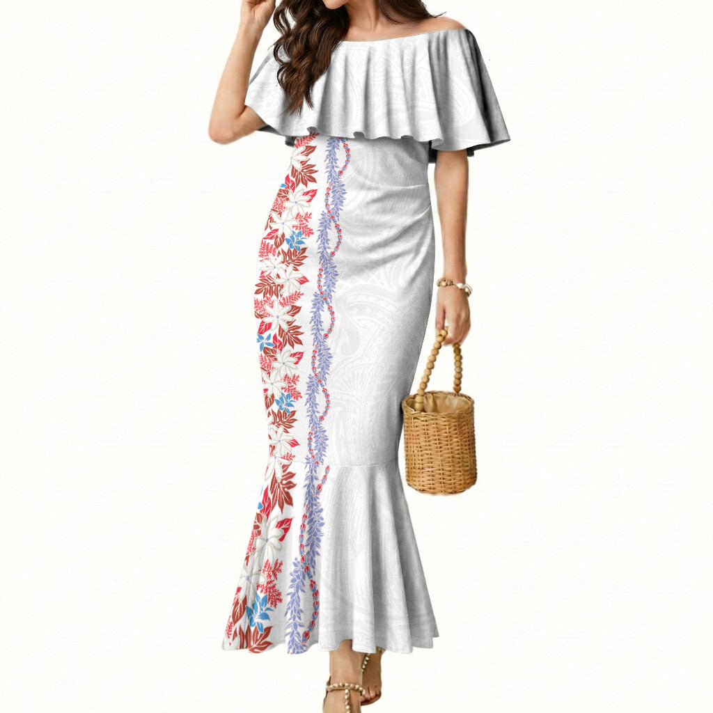 Monstera Tiare Plumeria Mermaid Dress Red Polynesian Pattern LT01 Women Red - Polynesian Pride