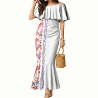 Monstera Tiare Plumeria Mermaid Dress Red Polynesian Pattern LT01 Women Red - Polynesian Pride