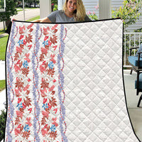 Monstera Tiare Plumeria Quilt Red Polynesian Pattern LT01 Red - Polynesian Pride