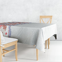 Monstera Tiare Plumeria Tablecloth Red Polynesian Pattern LT01 - Polynesian Pride