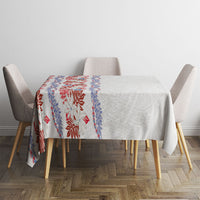 Monstera Tiare Plumeria Tablecloth Red Polynesian Pattern LT01 - Polynesian Pride