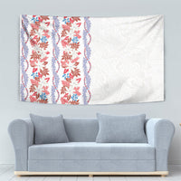 Monstera Tiare Plumeria Tapestry Red Polynesian Pattern LT01 - Polynesian Pride