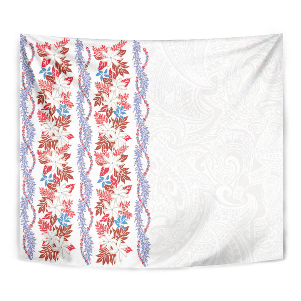 Monstera Tiare Plumeria Tapestry Red Polynesian Pattern LT01 - Polynesian Pride