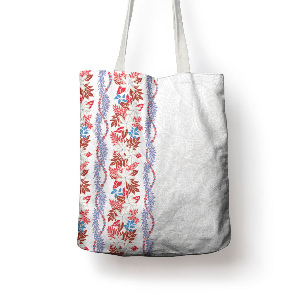 Monstera Tiare Plumeria Tote Bag Red Polynesian Pattern LT01 - Polynesian Pride