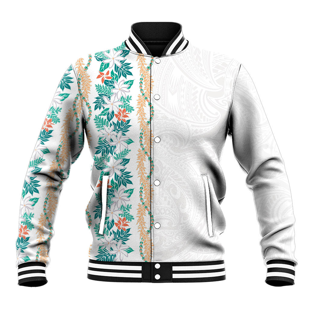 Monstera Tiare Plumeria Baseball Jacket Teal Polynesian Pattern LT01 Unisex Teal - Polynesian Pride