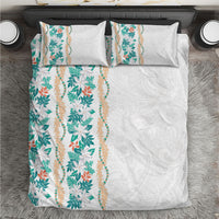 Monstera Tiare Plumeria Bedding Set Teal Polynesian Pattern LT01 Teal - Polynesian Pride