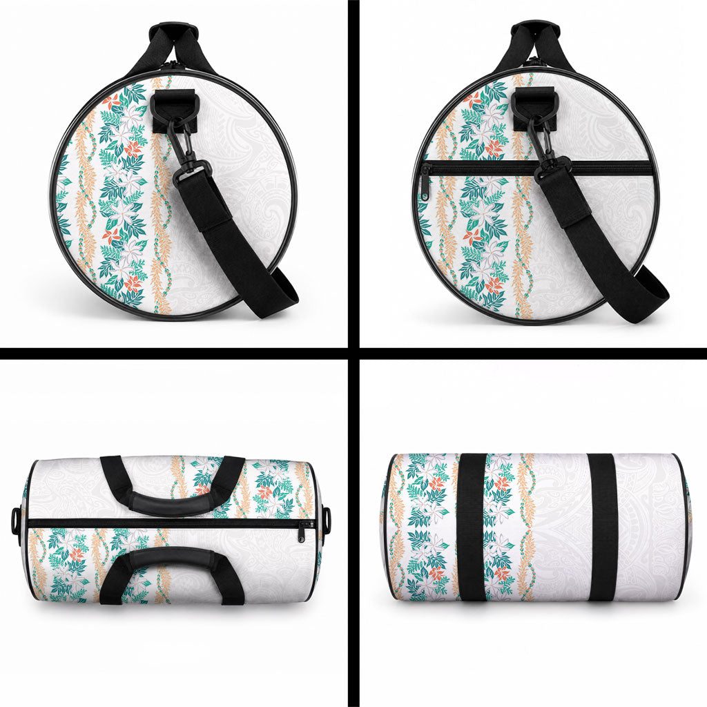 Monstera Tiare Plumeria Duffle Bag Teal Polynesian Pattern LT01 - Polynesian Pride